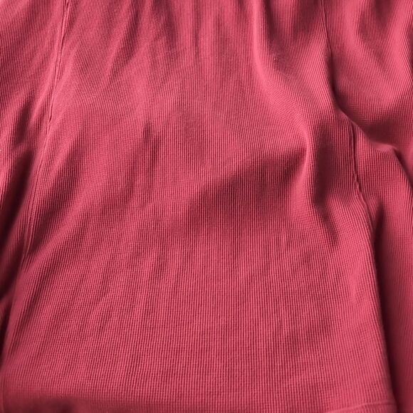 Ralph Lauren Burgundy Waffle-Knit Cotton Henley Dress Large - Picture 10 of 13